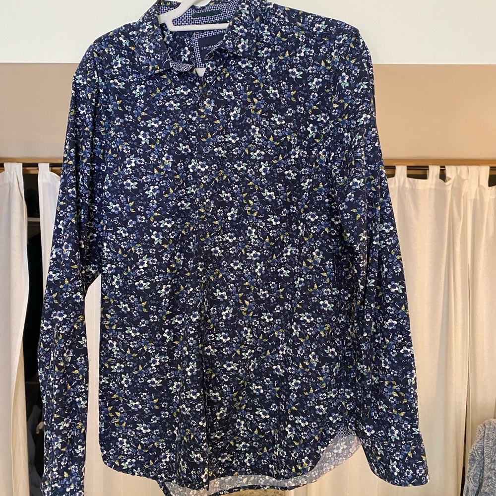 Floral Navy Dress shirt